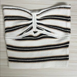American Eagle Outfitters Black and Tan Striped Top!! EUC 🤍